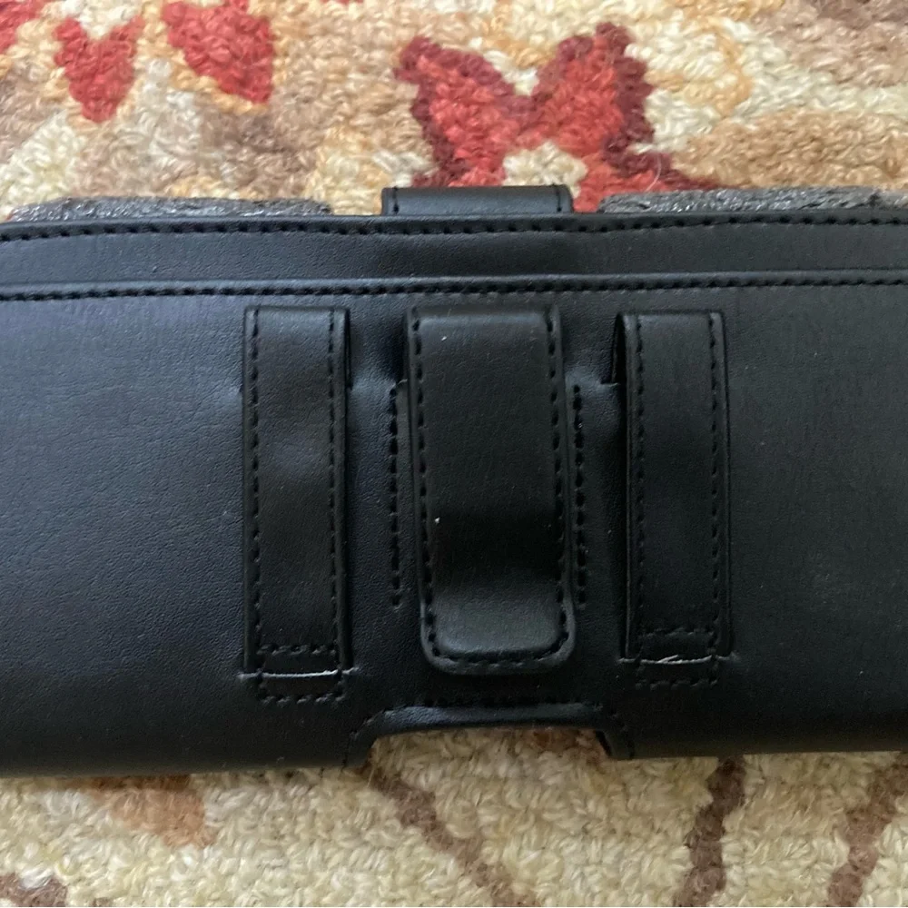 Cell Phone case by Rebono - belt clip, black faux leather — NEW